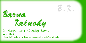 barna kalnoky business card